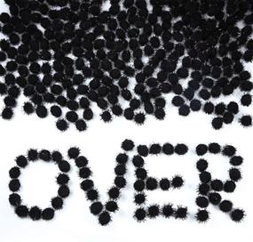 img 1 attached to 🖤 500-Piece Black Glitter Pompoms: Fuzzy Pom Poms for DIY Crafts & Hobby Supplies