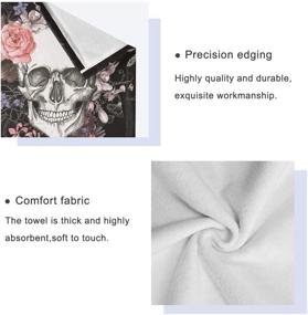 img 1 attached to Qilmy 3-Piece Rose Skull Towel Set: High Absorbent Soft Towels for Bathroom, Hotel, Kitchen, Gym & Spa