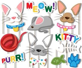 img 1 attached to 📸 Capture the Perfect Moments with Birthday Galore Kitty Cat Photo Booth Props - 20 Pack Party Camera Props Kit, Ready to Use!