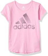 adidas girls' short sleeve scoop neck t-shirt logo