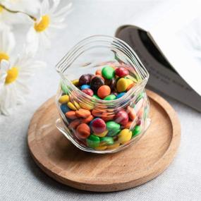 img 1 attached to 🥣 Realistic Crinkled Edges 8 Ounce Glass Zipper Bag - Serve Candy, Popcorn, or Nuts with Clear Glass Bowl - Dishwasher-Safe, Flat Base - Restaurantware