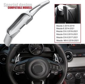 img 3 attached to ANFOKAS No Drilling Steering Wheel Paddle Shifter Extension Shift Gears Paddles Cover For Mazda 3 6 CX-5 CX-3 CX-9 MX-5 Miata -Silver
