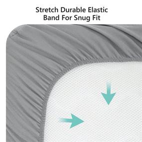 img 1 attached to TILLYOU Cloudy Soft Pack and Play Sheet - Quilted, Breathable & Thick Play Yard Playpen Sheets - Fits Mini/Portable Crib Mattress Pad for Pack N Play - Charcoal Gray