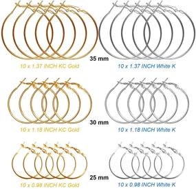 img 2 attached to 🔗 60pcs TopBine 25MM/30MM/35MM Beading Hoop Earring Findings - Round Open Beading Hoops for Jewelry Making DIY Crafts