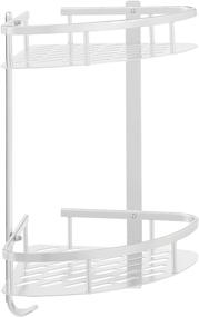 img 4 attached to 2-Tier Amazon Basics Shower Storage Shelf - Adhesive Tapes, Aluminum: Organize Your Shower Essentials with Ease