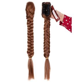 img 3 attached to 💁 Synthetic Long Clip-On Bun with Claw Clip - Ponytail Fishtail Braid Extension Hairpieces