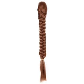 img 2 attached to 💁 Synthetic Long Clip-On Bun with Claw Clip - Ponytail Fishtail Braid Extension Hairpieces