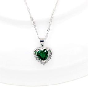 img 2 attached to 💎 Fashion Crystal Heart Necklace: Sparkling Double Heart Pendant, Platinum Plated Wedding Valentines Necklace for Her - Uloveido Y1109