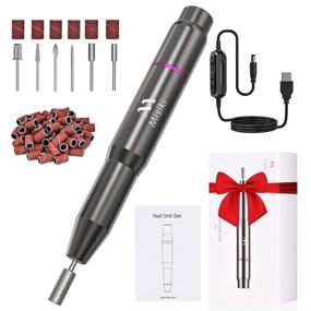 img 4 attached to 💅 Misiki Electric Nail Drill: Portable Professional Nail File Kit with 66 Sanding Bands and 6 Nail Drill Bits for Acrylic, Gel Nails, Manicure and Pedicure Polishing