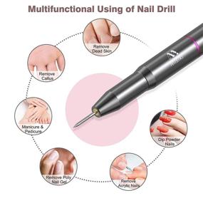 img 3 attached to 💅 Misiki Electric Nail Drill: Portable Professional Nail File Kit with 66 Sanding Bands and 6 Nail Drill Bits for Acrylic, Gel Nails, Manicure and Pedicure Polishing