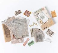 📰 vintage newspaper journal stickers set - 110pcs for diy planner, scrapbook, and art projects - old notes design logo