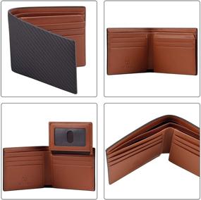 img 2 attached to 🧦 Carbon Leather Bifold Wallet with RFID Blocking Compartment for Men: Accessory for Cards, Money & Organization