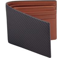 🧦 carbon leather bifold wallet with rfid blocking compartment for men: accessory for cards, money & organization logo