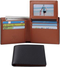 img 3 attached to 🧦 Carbon Leather Bifold Wallet with RFID Blocking Compartment for Men: Accessory for Cards, Money & Organization