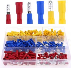 img 4 attached to 🔌 Glarks 300pcs Quick Splice Wire Connectors Kit - Female/Male Bullet Crimp Terminals Assortment for 22-16 / 16-14 / 12-10 Gauge Wires