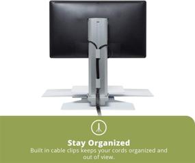 img 1 attached to 🖥️ Silver and Black Uprite Ergo Sit2Stand Standing Desk Converter with Single Monitor Mount