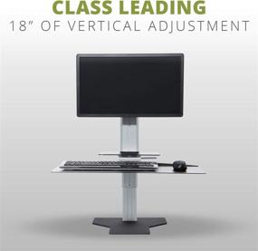 img 3 attached to 🖥️ Silver and Black Uprite Ergo Sit2Stand Standing Desk Converter with Single Monitor Mount