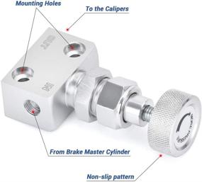 img 1 attached to 🏎️ Серебристый рычагового типа Регулятор тормозного усилия для гоночного автомобиля - регулируемый пропорциональный клапан Hypertune для оптимальной тормозной производительности