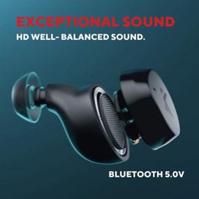 img 3 attached to 🎧 Беспроводные наушники MULTITED TX с Bluetooth 5.0 - водонепроницаемые IPX7, 100 часов воспроизведения, высококачественный звук, встроенный микрофон - идеально подходят для бега и тренировок в спортзале.