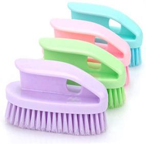 img 1 attached to Set of 4 Plastic Scrub Brushes for Household, Clothes, Shoes, and Laundry - Effective Cleaning Tool Kit