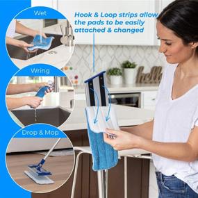 img 3 attached to Efficient Professional Dredge Microfiber Flat Mop System: Ideal for Hardwood Tile Laminate & Vinyl Floors - Includes 3 Reusable Wet Dry Dust Cleaning Pads. Perfect for Kitchen & Bathroom with Extendable & Collapsible Handle.