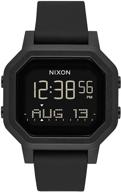 🌊 nixon siren a1311-100m водонепроницаемые женские цифровые спортивные часы (38 мм циферблат, ремешок из пу/резины/силикона 18 мм - 16 мм) - изготовлены из переработанных океанических пластиков от #tide. логотип