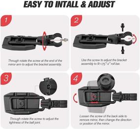 img 1 attached to 🔍 Регулируемые боковые зеркала для UTV Polaris RZR, Can Am Maverick X3, Talon Pioneer 1000, Wolverine, Kawasaki Teryx - КЕМИМОТО УТВ зеркала заднего вида (совместимы с рулевой колонкой диаметром 1,75"-2")