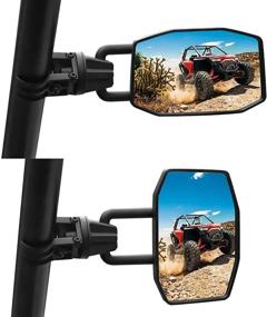 img 4 attached to 🔍 Регулируемые боковые зеркала для UTV Polaris RZR, Can Am Maverick X3, Talon Pioneer 1000, Wolverine, Kawasaki Teryx - КЕМИМОТО УТВ зеркала заднего вида (совместимы с рулевой колонкой диаметром 1,75"-2")