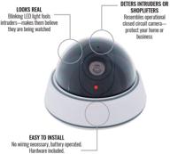 🎥 sabre hs-fscd fake security camera – realistic dome style design with flashing red led light for easy installation, indoor/outdoor use, no wiring – white logo