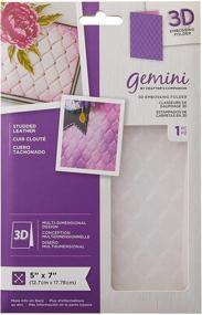 img 3 attached to 🔷 Gemini 5" x 7" 3D Embossing Folders in Studded Leather with Transparent Design