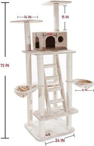 img 1 attached to 72 inch Beige Casita Cat Furniture Condo House Scratcher Multi Level Pet Activity Tree by Majestic Pet Products