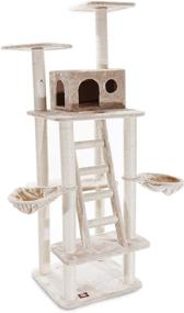 img 2 attached to 72 inch Beige Casita Cat Furniture Condo House Scratcher Multi Level Pet Activity Tree by Majestic Pet Products