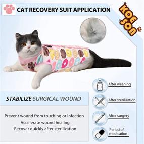 img 1 attached to 🐾 KOESON Cat Surgical Recovery Suit: Breathable Pet Shirt for Abdominal Wounds & Skin Diseases - Anti-Licking, E-Collar Alternative for Cats & Dogs