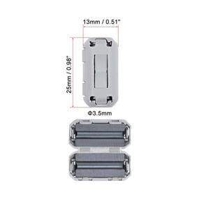 img 3 attached to 🔊 Enhance Audio Quality with uxcell 3.5mm Ferrite Cores Ring Clip-On Noise Suppression Filter Cable Clip – Grey 10pcs