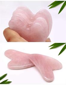 img 2 attached to Инструмент Gua Sha из розового кварца DEAYOKA: раскрывая азиатские секреты красоты для микроциркуляции лица, удаления токсинов и предотвращения морщин - 100% настоящий розовый кварц.