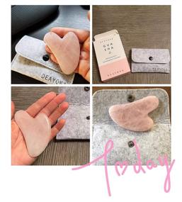 img 1 attached to Инструмент Gua Sha из розового кварца DEAYOKA: раскрывая азиатские секреты красоты для микроциркуляции лица, удаления токсинов и предотвращения морщин - 100% настоящий розовый кварц.