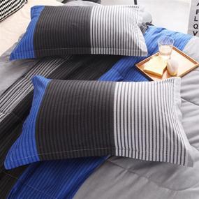 img 3 attached to YOUSA Bedspreads Coverlet Comforter Blue Striped