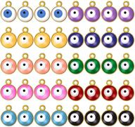 vibrant 80-piece alloy evil eye charms: double-sided round pendants, colorful enamel - ideal for diy jewelry, earrings, necklaces - 10 color options! logo