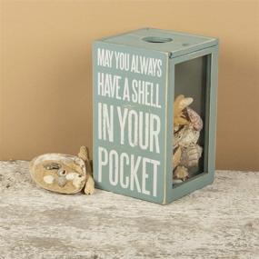 img 1 attached to 🐚 Primitives by Kathy 27813 Sea Shell Holder, 4.25 x 7.25 x 4.25-Inches, Beach-Themed Decor - Take a Piece of the Beach With You