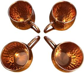 img 3 attached to 🍹 COPPure Moscow Mule Copper Mugs Set of 4 - 100% Solid Hammered, Unlined Copper Cups for Icy Cold Cocktails - Recipes & Gift Ready Packaging Included