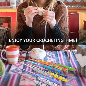 img 1 attached to 🧶 Coopay Warm Crochet Hooks - Art Aluminum Soft Grip Crochet Needles for Crocheting and Knitting - Premium Knitting & Crochet Supplies for Crochet Yarn Craft