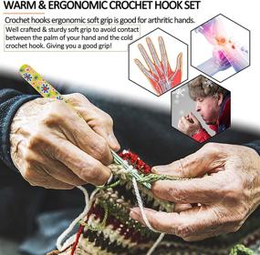 img 3 attached to 🧶 Coopay Warm Crochet Hooks - Art Aluminum Soft Grip Crochet Needles for Crocheting and Knitting - Premium Knitting & Crochet Supplies for Crochet Yarn Craft
