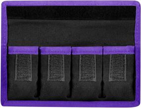 img 1 attached to 📷 Purple DSLR Battery Case Holder Storage Bag (4 Pocket) for AA/AAA, Canon LP-E6, LP-E8, LP-E10, LP-E12, Nikon EN-EL14, EN-EL15, Sony NP-FW50, NP-F550, NP-FM500H