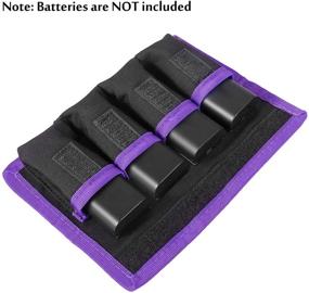 img 3 attached to 📷 Purple DSLR Battery Case Holder Storage Bag (4 Pocket) for AA/AAA, Canon LP-E6, LP-E8, LP-E10, LP-E12, Nikon EN-EL14, EN-EL15, Sony NP-FW50, NP-F550, NP-FM500H