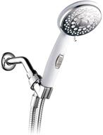 hotelspa designer white/chrome-face spiral handheld with patented on/off pause switch logo