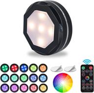 battery operated puck lights, gallia 80 lumens super bright push lights with remote and dimmable 🔆 cabinet lighting, under cabinet lights featuring 16 colors and timer off function & 4 dynamic modes (1 pack) логотип