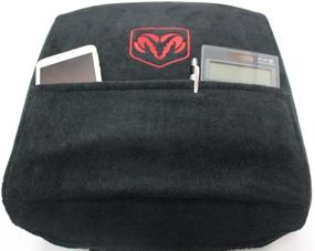 img 2 attached to 🚗 Seat Armour Black Console Cover for Dodge Ram Models with Bucket Seats - Custom Fit, Officially Licensed with Ram Embroidered Logo