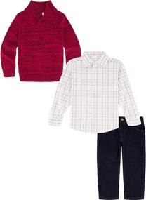 img 1 attached to Stylish Calvin Klein Boys 3-Piece Sweater, Dress Shirt, and Pants Set for a Complete and Classy Look