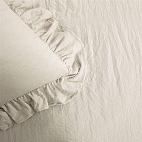 img 2 attached to Lush Decor Wheat Reyna Comforter Ruffled 3 🛌 Piece Set - Luxurious King Size Bedding with Pillow Sham