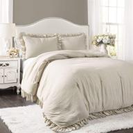 lush decor wheat reyna comforter ruffled 3 🛌 piece set - luxurious king size bedding with pillow sham logo